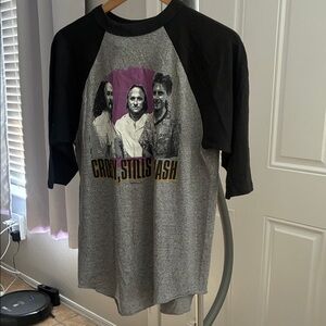 Black and Gray Graphic Long Sleeve Tee